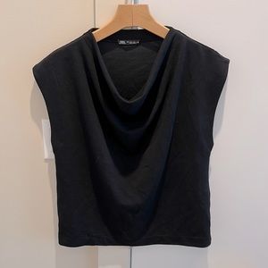 Zara Cowl Neck Black Top US S